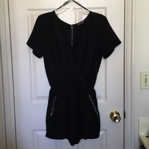 Black Romper with Pockets